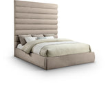 Adam - Chenille Fabric Bed With 89" Headboard