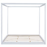 Wood Canopy Platform Bed With Support Legs And Airflow Slats