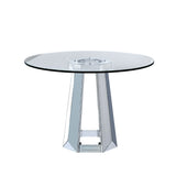 Round Dining Table For Kitchen - Silver