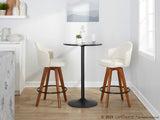 Ahoy - Contemporary Fixed-Height Counter Stool With Walnut Bamboo Frame (Set of 2)