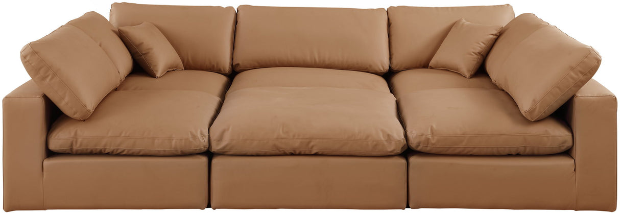 Comfy - 6 Piece Faux Leather Sectional