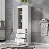 Tall Storage Cabinet With 3 Drawers For Bathroom
