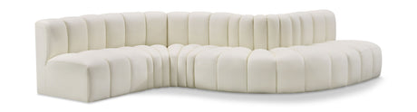 Arc - Faux Leather 6 Piece Curved Modular Sofa
