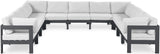 Nizuc - Outdoor Patio 11 Piece Modular Sectional With Gray Frame
