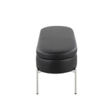 Chloe - Storage Bench - Chrome Metal
