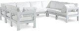 Nizuc - Outdoor Patio 8 Piece Modular Sectional With White Frame