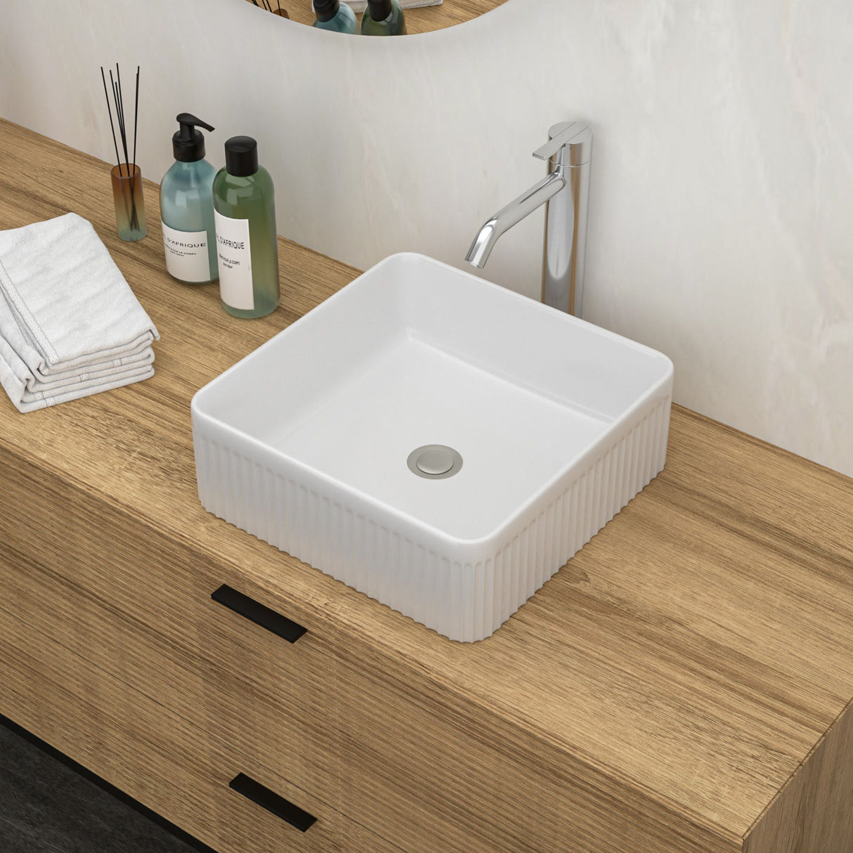 Modern Ceramic Rectangular Vessel Bathroom Sink