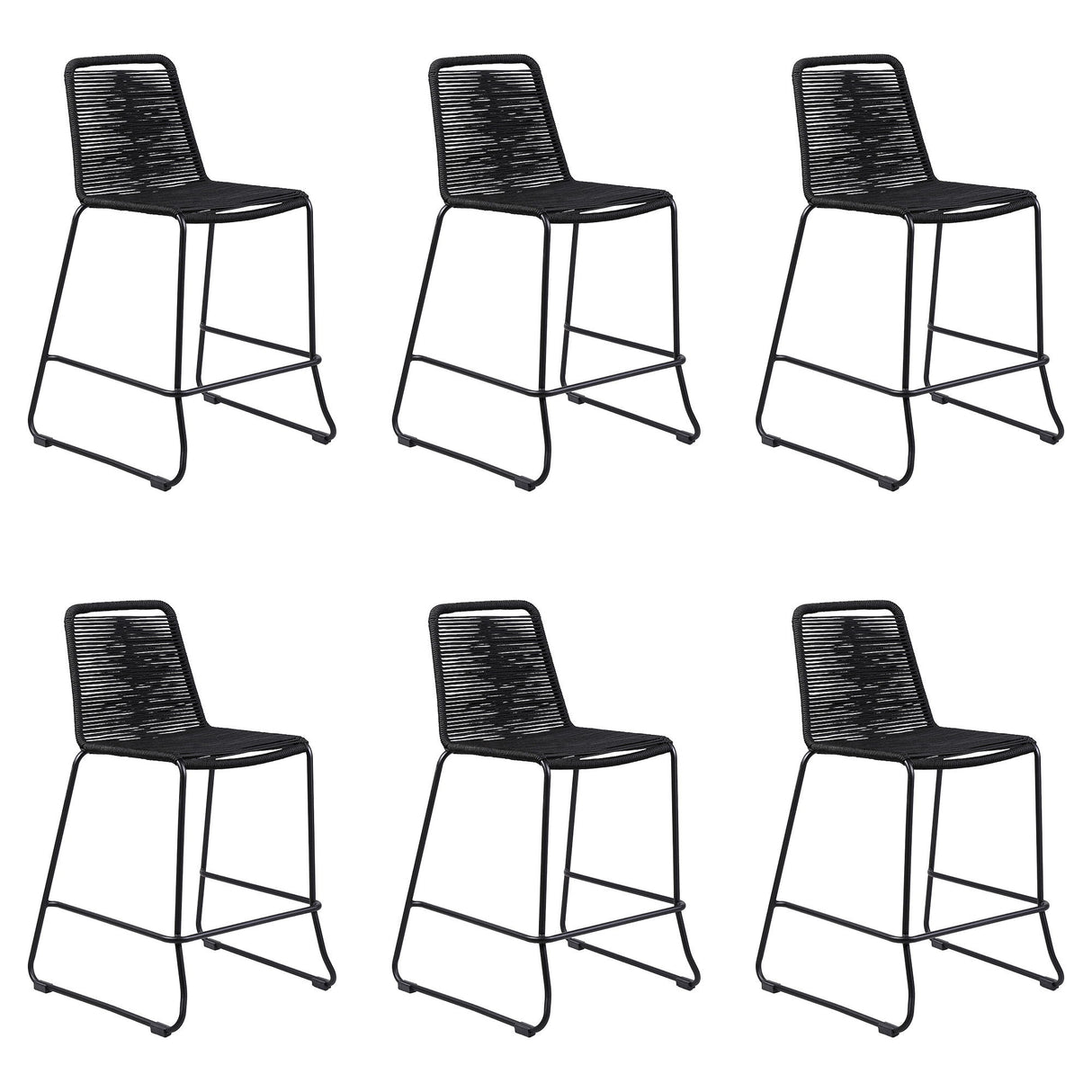 Shasta - 30" Outdoor Metal And Rope Stackable Barstool