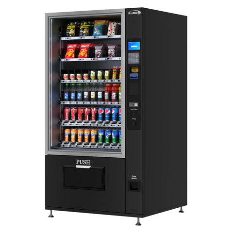 Refrigerated Snack and Drink Vending Machine with 60 Slots and Coin/Bill Acceptor in Black (KM-VMR-40-BC)