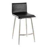 Mason - 26" Upholstered Fixed-Height Counter Stool With Swivel (Set of 2) - Stainless Steel