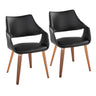 Curvo - High Back Upholstered Chair (Set of 2) - Walnut Wood Legs