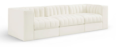 Rummi - Velvet Performance Fabric Upholstered 3 Piece Modular Sofa