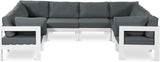 Nizuc - Outdoor Patio 8 Piece Modular Sectional With White Frame