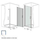 Shower Door With Explosion Proof Safety Film, Half Frame Design - Brushed Nickel