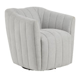 Finley - Upholstered Contemporary Swivel Accent Chair - Black Metal