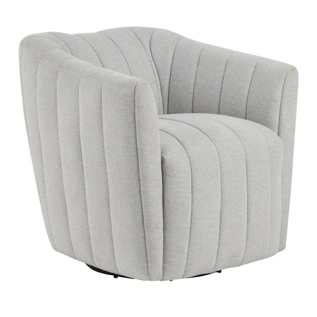 Finley - Upholstered Contemporary Swivel Accent Chair - Black Metal
