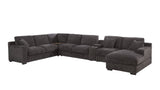 Celine - Corner Sectional Sofa With Right Facing Chaise, Cupholders, And Charging Ports - Gray