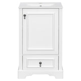Bathroom Vanity With Sink, Soft Close Door, Adjustable U-Shaped Shelf
