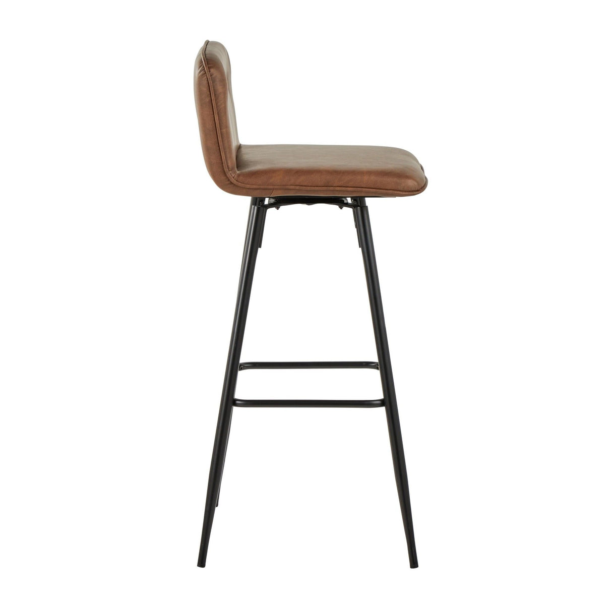 Casper - Contemporary Fixed-Height Barstool (Set of 2) - Black Metal Frame