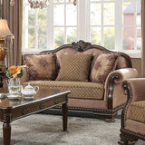 Chateau De Ville - Loveseat With 3 Pillows (Same Lv01589) - Fabric & Espresso