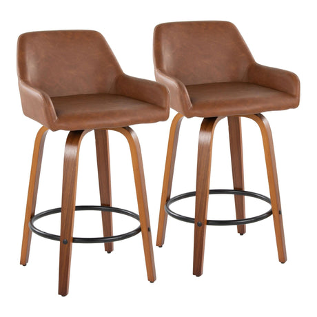 Daniella - 26" Fixed-Height Counter Stool (Set of 2) - Light Brown Base