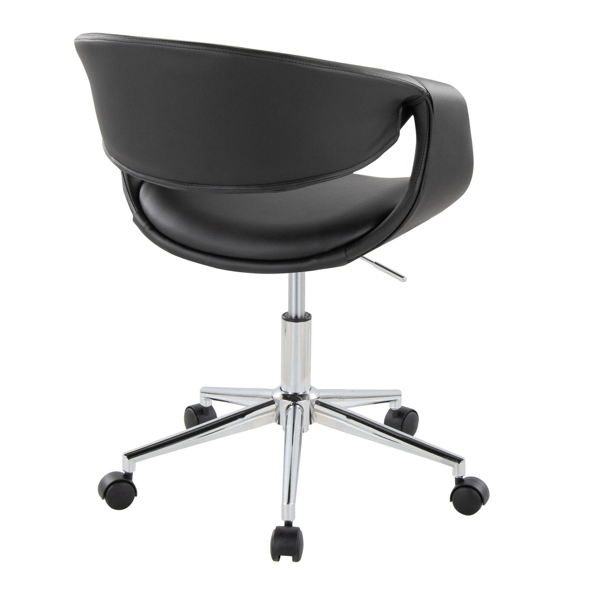 Curvo - Upholstered 5-Star Task Chair - Chrome Metal Base
