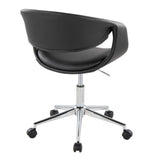 Curvo - Upholstered 5-Star Task Chair - Chrome Metal Base
