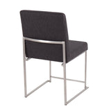 Fuji - High Back Dining Chair - Brushed Stainless Steel (Set of 2)