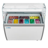 50 in. Gelato Dipping Cabinet Display Freezer with Sliding Glass Door and Sneeze Guard 13 cu. ft. KM-GDC-49SD-FG