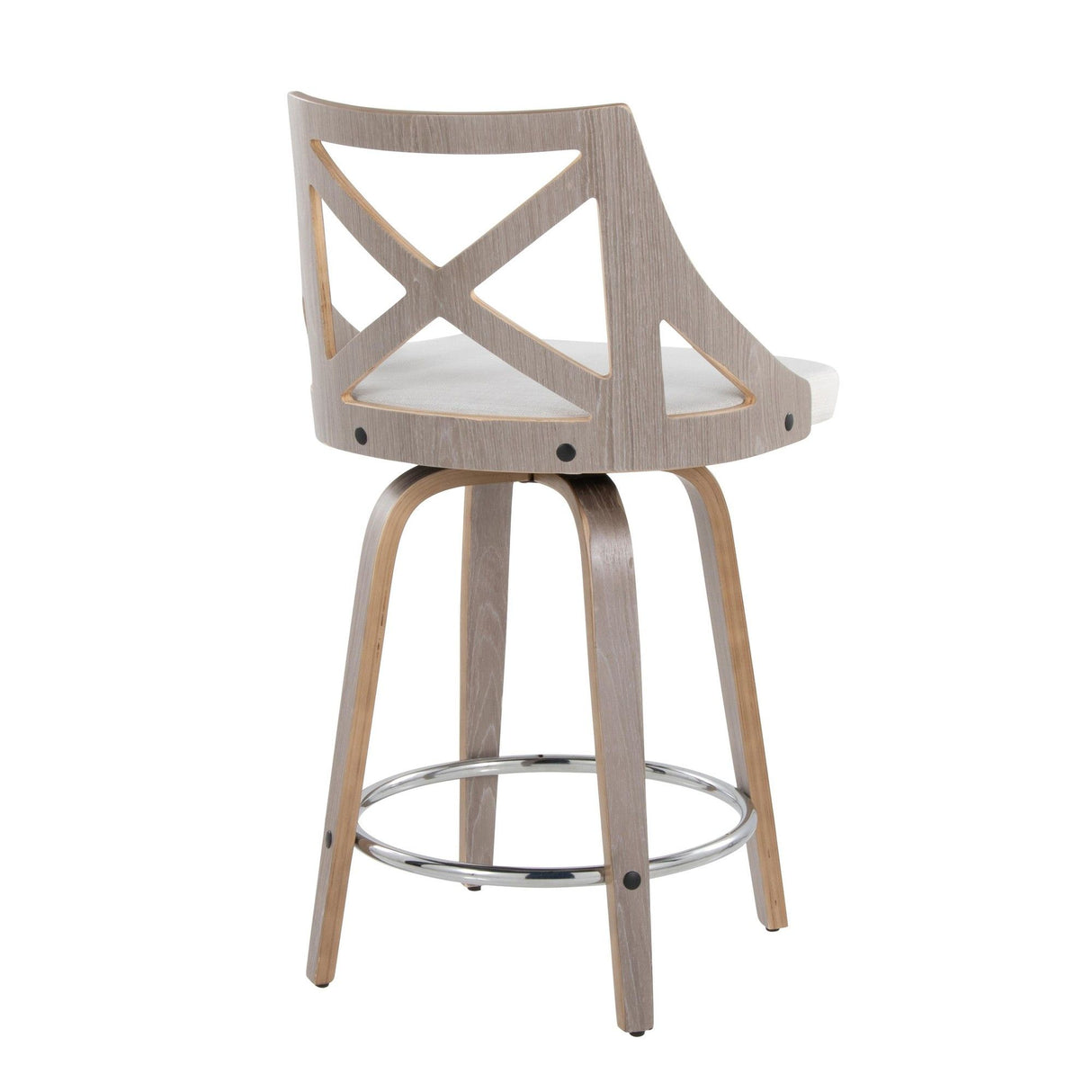 Charlotte - Farmhouse Fixed-Height Swivel Counter Stool (Set of 2)