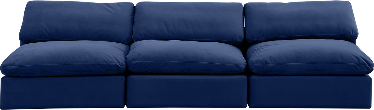 Comfy - Velvet Modular Armless Sofa 3 Seats