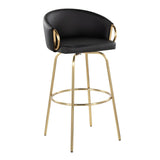 Claire - 30" Fixed-Height Barstool (Set of 2) - Gold Base