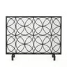 Thayer - Single Panel Iron Fireplace Screen With Geometric Design
