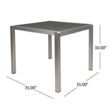 Outdoor Square Dining Table With Aluminum Frame