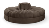 Rummi - Round Velvet Performance Fabric Upholstered 4 Piece Modular Sofa