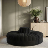 Rummi - Round Velvet Performance Fabric Upholstered 4 Piece Modular Sofa