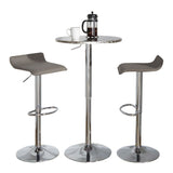 Bistro - Round Ale 3 Piece Bar Set - Chrome Metal