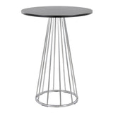 Canary - Counter Table - Chrome Metal, Black Mdf