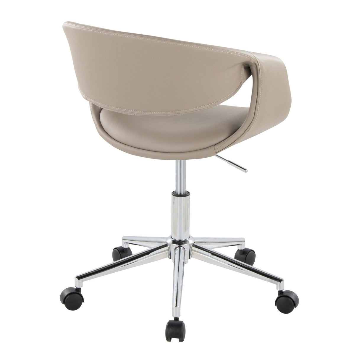 Curvo - Upholstered 5-Star Task Chair - Chrome Metal Base