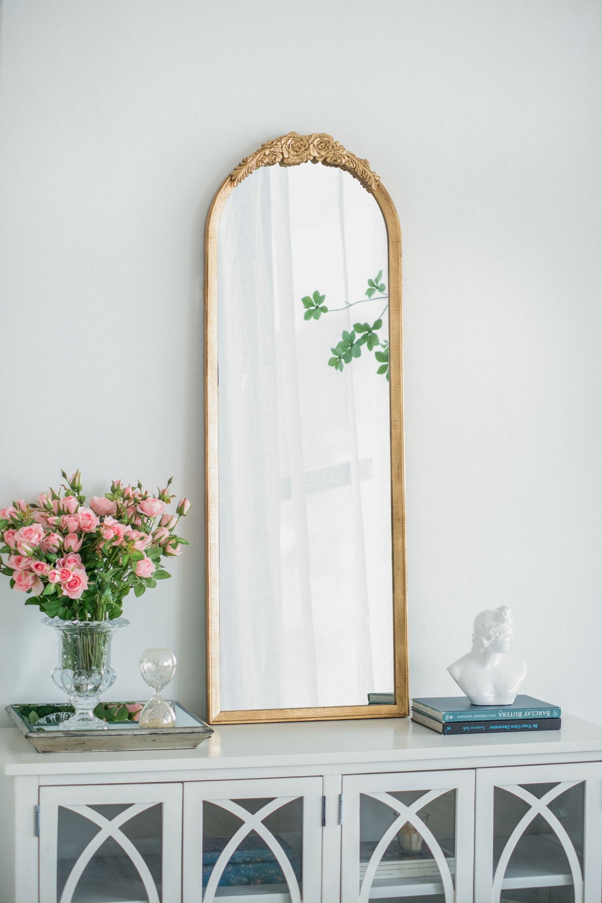 Wood Floor Mirror, Full Body Mirror Dressing Make Up Mirror For Bathroom