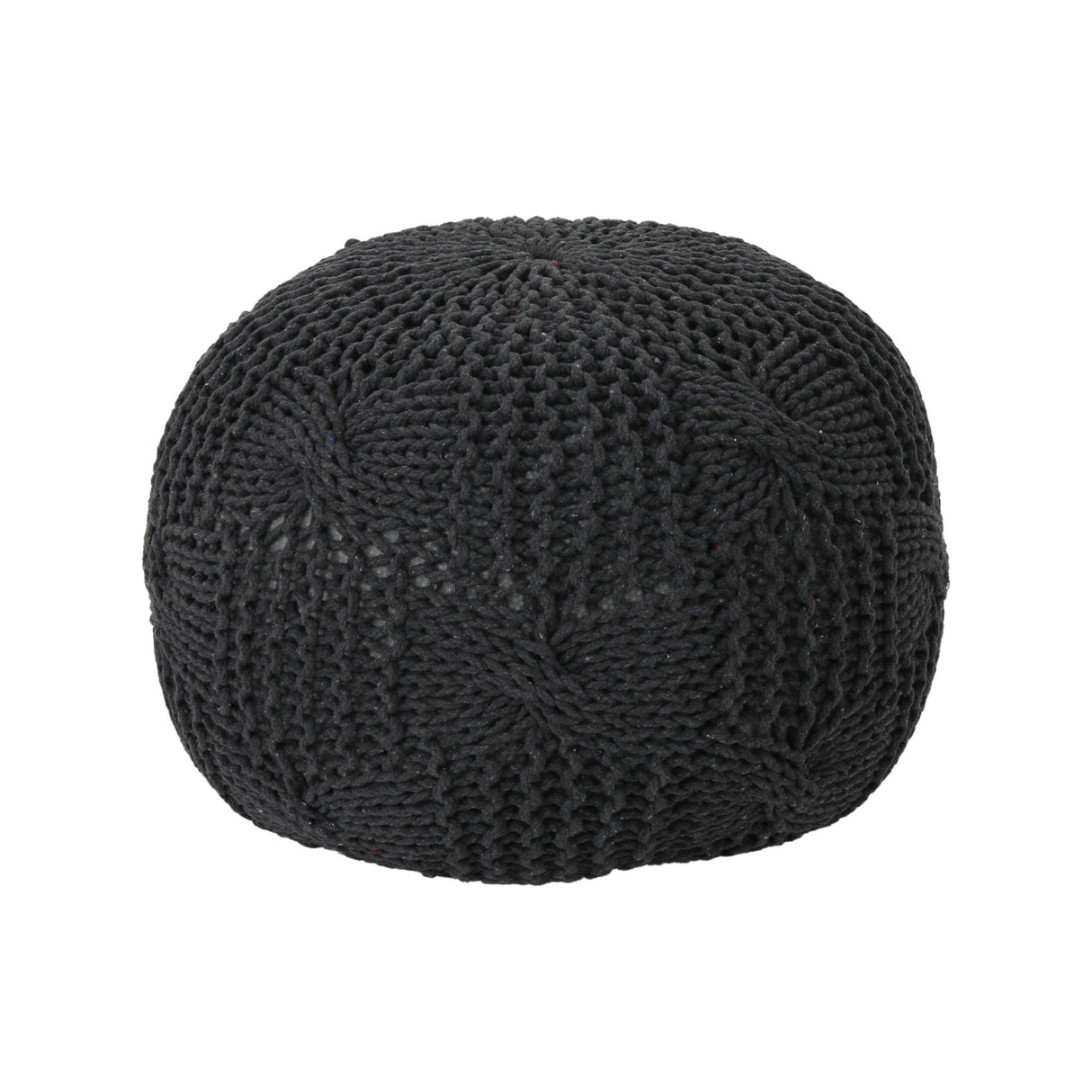 Bordeaux - Knitted Cotton Round Pouf