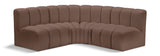 Arc - Faux Leather 4 Piece Corner Modular Sofa