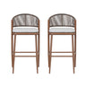 Outdoor Bar Height Metal Frame Counter Stools With Scallop Shaped Backrest & Water Resistant Cushions