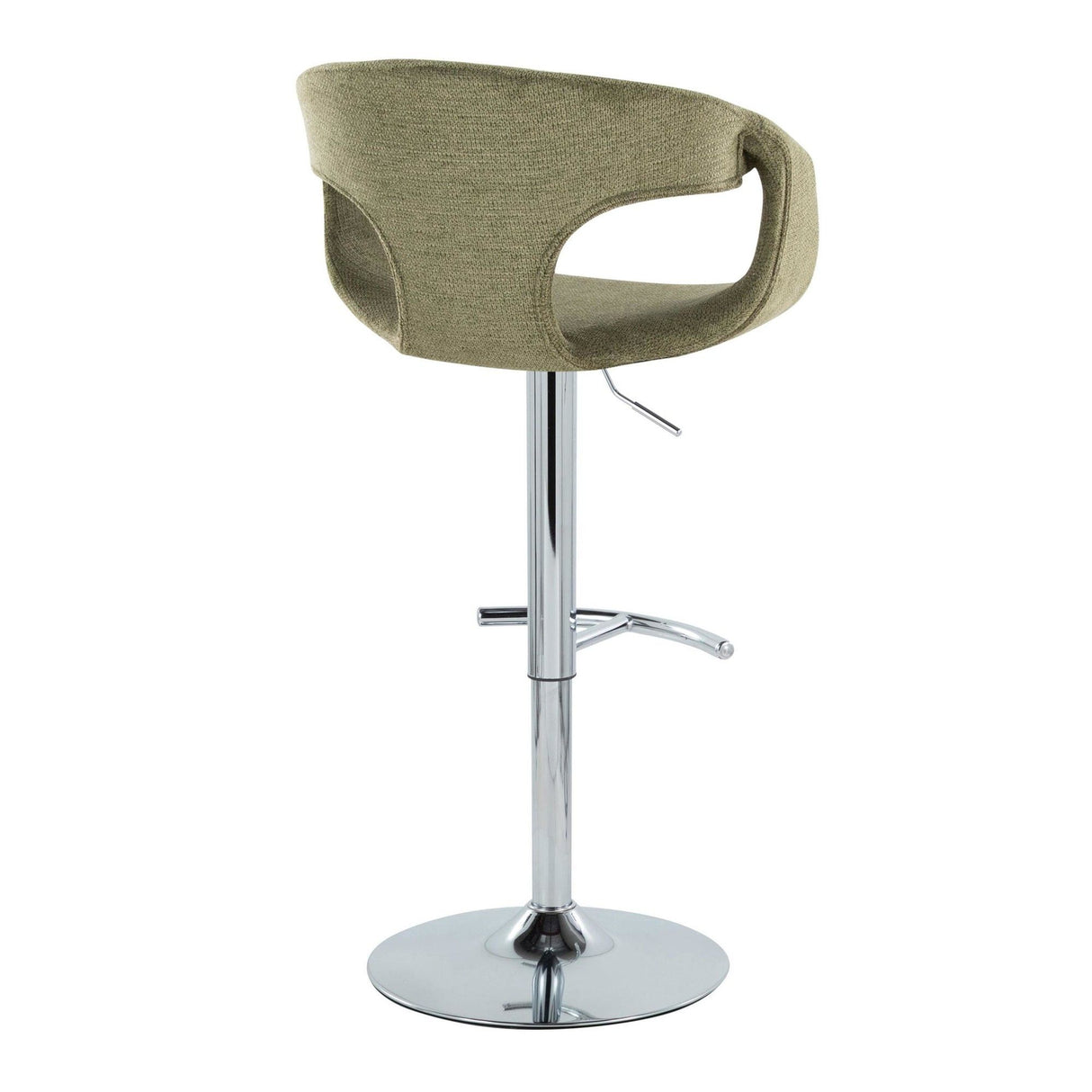 Curvo - Adjustable Barstool With Rounded T Footrest (Set of 2) - Chrome Metal