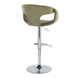 Curvo - Adjustable Barstool With Rounded T Footrest (Set of 2) - Chrome Metal