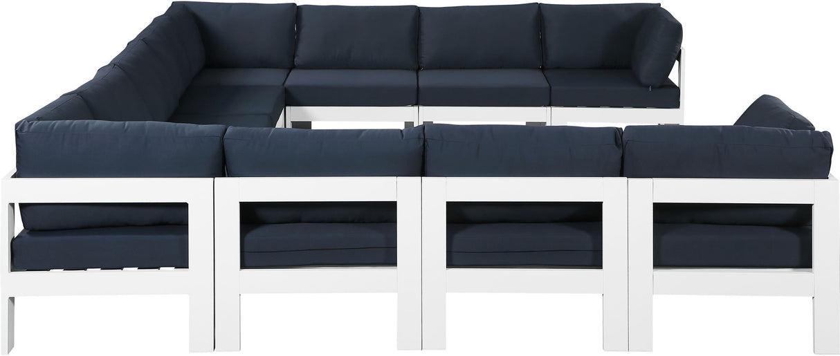 Nizuc - Outdoor Patio 11 Piece Modular Sectional With White Frame