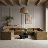 Rummi - Velvet Performance Fabric Upholstered 9 Piece Modular Sectional