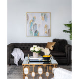 Modern Oil Painting, Square Framed Wall Art For Living Room Dining Room - Multicolor