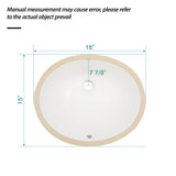 Elegant Ceramic Oval Undermount Bathroom Sink With Overflow