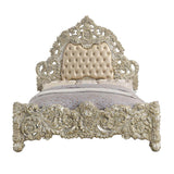 Sorina - Eastern King Bed - Synthetic Leather & Antique Gold